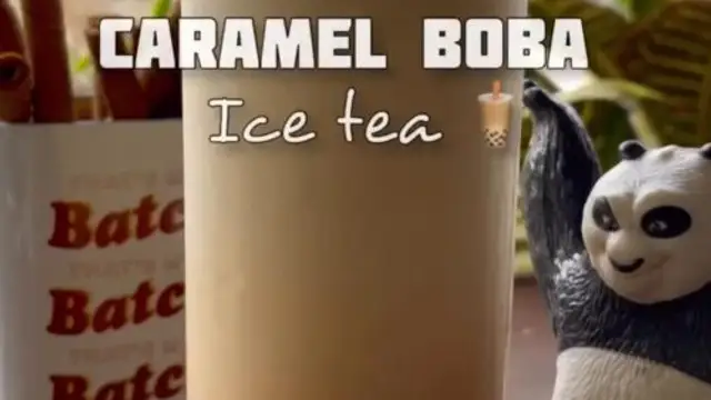 कारमेल बोबा आइस्ड टी ( Caramel Boba Iced Tea Recipe )