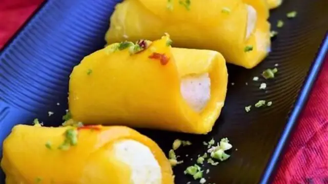 मैंगो संदेश रोल्स रेसिपी ( Mango Sandesh Rolls Recipe )