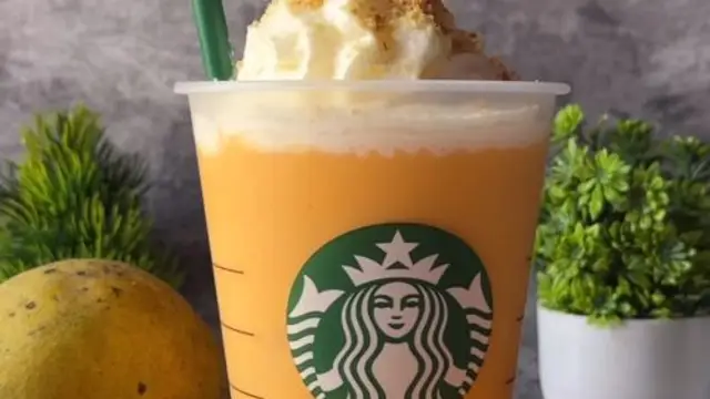 स्टारबक्स स्टाइल मैंगो फ्रैपुचिनो ( StarBucks Style Mango Frappuccino Recipe )